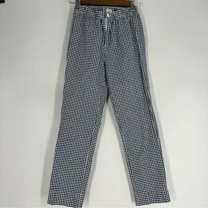 BRANDY MELVILLE | JOHN GALT Navy/White Gingham Plaid Elastic Pull On Pants S/M